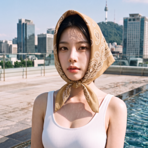 에크나 대형 반다나 국산 순 면 60cm