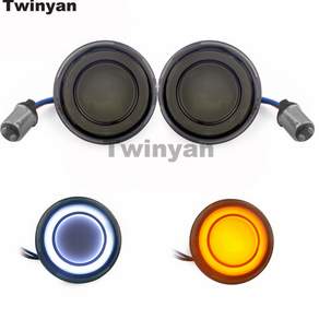 Harley Davidson Touring Dyna Softail Sportster 용 2Pcs 2 오토바이 LED 방향 지시등 전면 후방 브레이크 테일 라이트