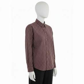 퀸스래빗 마고 빈티지 클래식 체크 셔츠 여성 긴팔 남방