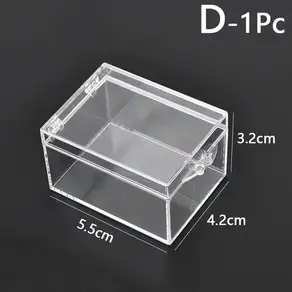 10pcs 투명 플라스틱 작은 상자 사각형 방진 내구성 포장 미니 보석/비즈/공예품 보관 케이스