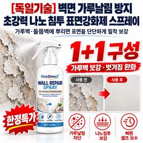 1/1+1 [독일기술] 벽면 가루날림 방지 초강력 나노 침투 표면강화제 스프레이 벽지 복원제 가루 날림 및 껍질 벗겨짐 완벽 방지