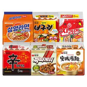 봉지라면 혼합 30 (신라면5+짜파게티5+안성탕면5+삼양라면5+너구리5+진라면매운맛5)