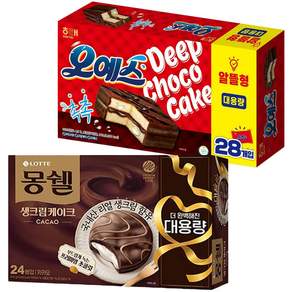 롯데 몽쉘 카카오 816g 24봉입 + 해태 오예스 840g 28봉입