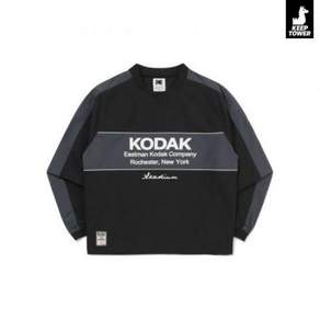 코닥 골드모먼트 컬러 블록 긴팔 피스테 티셔츠 BLACK