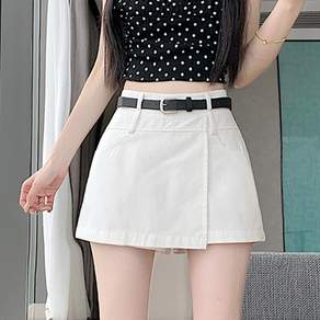 벨트set 치마 바지 하이웨스트 A라인 랩 미니 여성 스커트 숏팬츠