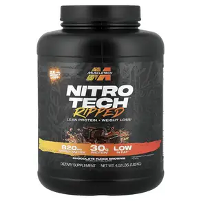 superimpact MuscleTech (머슬테크) Nitro-Tech™ Ripped 저지방 단백질 + 체중 감량 초콜릿 퍼지 브라우니 1.82kg(4.02lb) 빠른배송 감사합