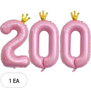조이파티 숫자 200 은박 왕관 풍선 세트