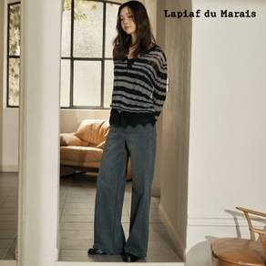 [1만원 인하]라삐아프 26FW 스트레이트핏 사이드라인 파이핑 데님 1종(런칭 가격 59 900원)