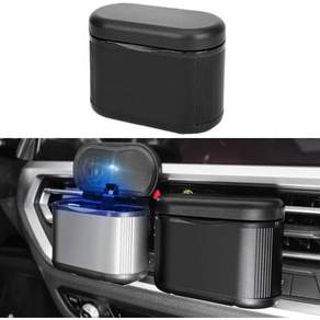 대부분의 자동차 컵 홀더블랙를 위한 뚜껑이 있는 파란색 LED 조명과 탈착식 라이터 USB 충전 기능이 있는 자동차 재떨이 탈착식 세라믹블랙