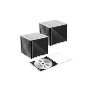 20팩 업그레이드된 표준 싱글 클리어 CD 주얼 케이스 조립된 블랙 트레이가 있는 CD 보관 케이스 두꺼운 소재
