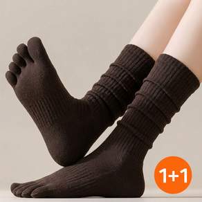 1+1 고급 여성 발가락 양말 장목 긴양말 무봉제 땀흡수 데일리 무좀 발냄새 통풍 기능성 1켤레