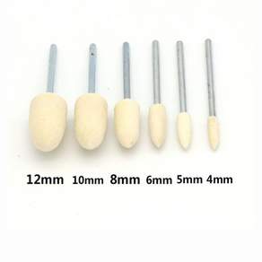 5 개몫 콘 울 펠트 장착 연마 그라인딩 버핑 휠 2.35mm 생크 그라인더 드릴 로타리 도구 4681012mm