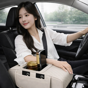 Mayho 차량용 팔걸이 쿠션 편안한 팔받침대 콘솔박스 대용량 수납 자동차컵홀더 다용도