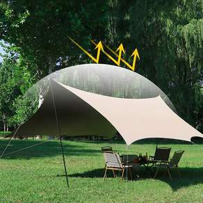 KAIROS OUTDOOR타프 캠핑 블랙 코팅 타프옥스퍼드원터치 줄의 색상 랜덤으로 발송됩니다