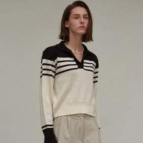 닉앤니콜 CLASSIC OPEN COLLAR KNIT_BLACK