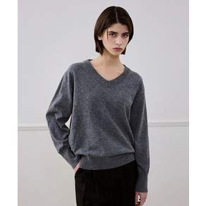 드헤베 Wool Blended Vneck Knit Charcoal