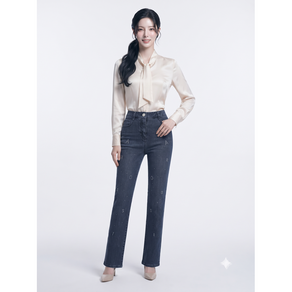 SI (씨) [24S/S] 큐빅 부츠컷 데님 팬츠 SIPKB2220