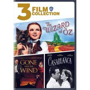3 영화 콜렉션 오즈의 위자드 / 바람과 함께 사라지다 카사블랑카 DVD 미국발송