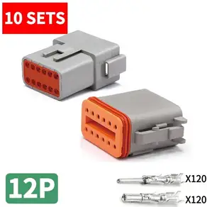 10 세트 Deutsch DT 커넥터 DT06-2S/DT04-2P 2P 3P 4P 6P 8P 12P 핀이있는 자동차 모터 용 방수 전기 커넥터 22-16AWG