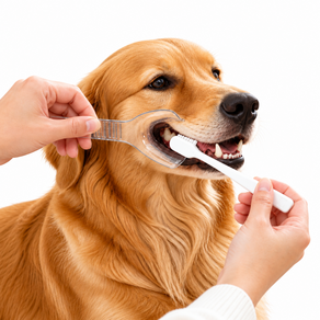 LHWHALE 반려동물 투명 구강 개구기 강아지 고양이 양치 보조 치아 확인 구강 관리 치약 칫솔질 보조 도구