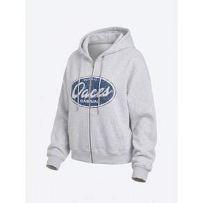 WAVE UNION Oval logo Zip up Hoodie Heather gray