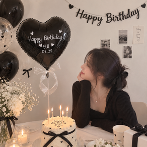 울쓰하우스 하트생일풍선 happy birthday 자유 레터링 풍선 세트 생일파티