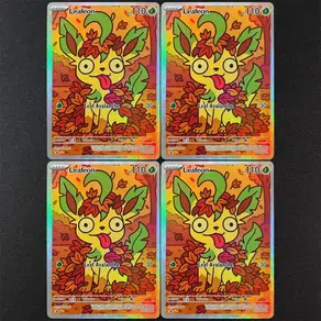 DIY PKM 영어 Eeveelution Derpy 형 Sylveon Vaporeon Flareon Umbreon Leafeon Eevee 게임 컬렉션 카드