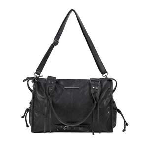 팬시클럽 BELTED WASHING LEATHER BAG (BLACK) F25QE990