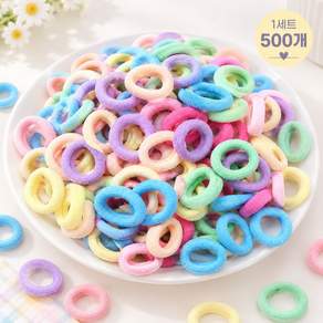 비니오 안아픈 마카롱 컬러 머리끈 500개 대용량 토끼 파우치 헤어끈 세트