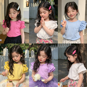 [시즌 오프 세일]소소키즈 무지 셔링 반팔 티셔츠 아동 키즈 주니어 여름 상의