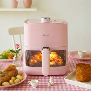 이놀 투명창 에어프라이어 2L 1인용 소형 미니 프리미엄 에어프라이기 air fryer