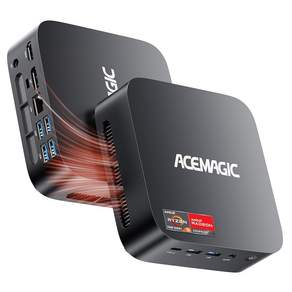 ACEMAGIC 가정용 미니 PC / AMD 라이젠5 7430U CPU 6코어 / 12스레드 최대 4.3GHz / WiFi6+블투5.2 초소형 게이밍 컴퓨터 / RJ45 LAN