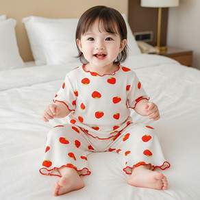 몽실이 큐티프린트 골지 실내복
