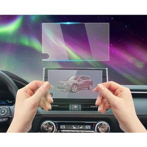 xjzshly 2025-2023 토요타 RAV4 LEXLEXLE 프리미엄용 8인치 스크린 보호필름 강화유리 9H 경도 지문 방지 기포 HD 터치스크린 커버 광택 호일 액세서리
