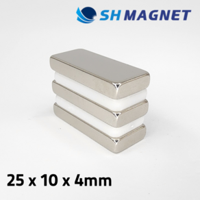 [SH MAGNET] 초강력 네오디움 사각자석 25 x 10 x 4mm 네일용 막대자석