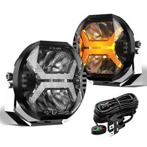 슈퍼 앰버 DRL LED 등 바 자동차 지프 랭글러 12V LED 스포트라이트 보조등 라다 니바 오프로드 트럭 SUV ATV용
