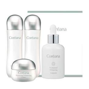 [4종]코리아나 발효화이트닝 3종+화이트닝앰플50ml+쇼핑백