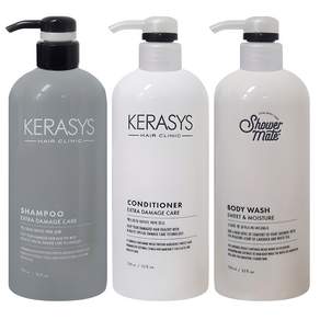 케라시스 엑스트라 데미지케어 750ml 삼푸+린스+바디워시 (3개입)