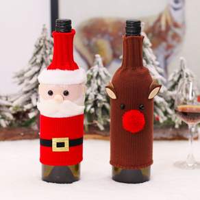 와인병 커버 Xmas 파티 장식 아이템 산타+루돌프 세트