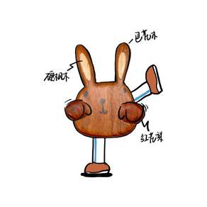 원목 토끼 그립톡 스마트폰 핀버튼 핸드메이드 OOJI 레드페이스 세트
