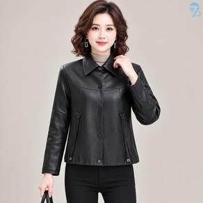 708090 여성용 숏 패션 PU 자켓