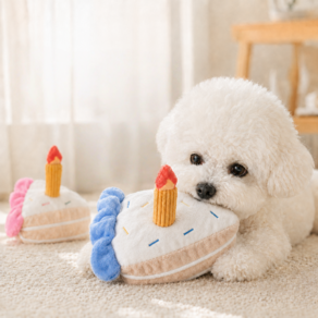 강아지 장난감 생일 케이크 장난감 봉제 인형 스트레스 해소