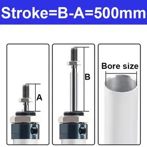 공압 실린더 MAL 보어 16/20/25/32/40mm 스트로크 25/50/75/100/150/200/400/500mm 싱글 레버 미니