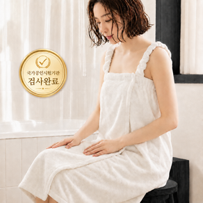 디어이브 여성 샤워가운 부드러운 벨크로형 목욕 가운