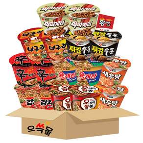 농심 컵라면 큰컵 세트 김치 너구리 새우탕 신라면 오징어짬뽕 육개장 짜파게티 튀김우동 탕비실 간편식