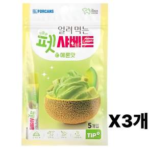 포켄스 얼려 먹는 펫샤베트 5개입 65g x 3가지맛 세트 (총 15개입) 사과/수박/메론맛