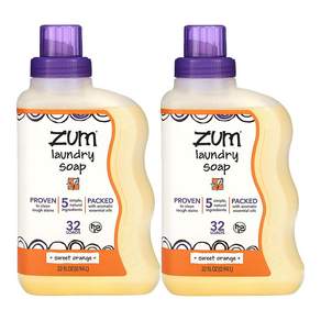 Zum Laundry 세탁 물 액상 비누 베이킹 소다 에센셜 코코넛 오일 940ml 2팩