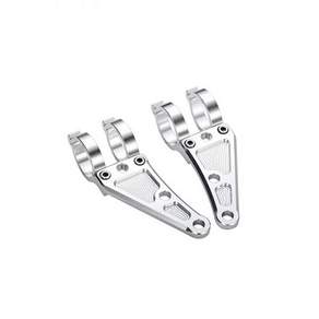 란바오 모터사이클 헤드라이트 마운트 브래킷 CNC 실버 27mm 30mm 33mm 35mm 37mm 41mm 43mm 48mm 50mm 54mm 혼다 야마하 스즈키 할리 포크
