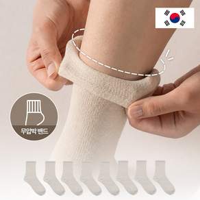 착스 여성용 국내산 발목이 편한 조임없는 무압박 중목 양말 8켤레