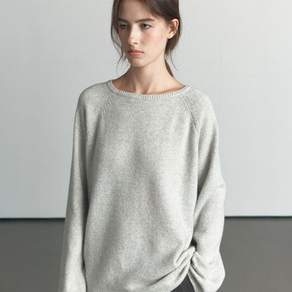 노운베러 [5차:10/20 예약배송] Loose fit merino wool knit [KNFW06KN03]_Light gray